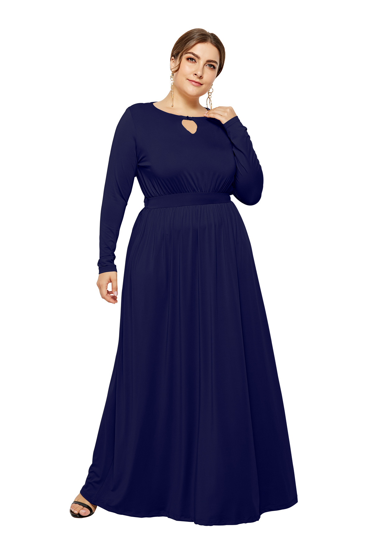 autumn and winter plus size platform long-sleeved sexy dress NSLM33276