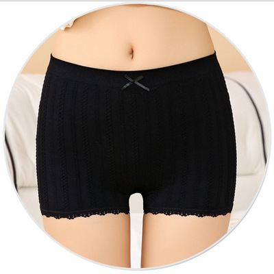 2019春夏純棉無痕小麻花安全褲蕾絲防走光三分打底女士無縫短內褲