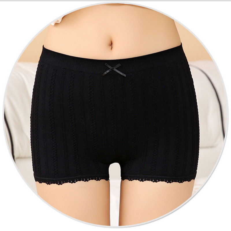 2019春夏純棉無痕小麻花安全褲蕾絲防走光三分打底女士無縫短內褲