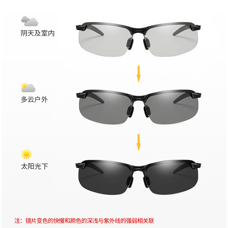 Men's 0-second color changing sunglasses color changing glasses wholesale vintage metal frame 04 color changing polarized glasses