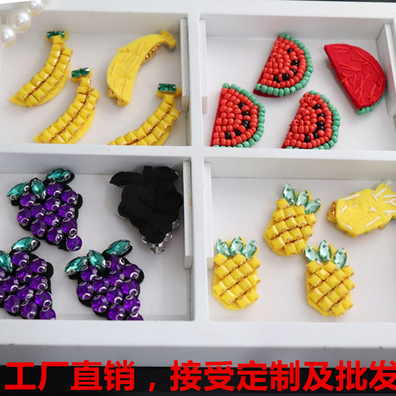 Classic style Hand-beaded fruit Cloth sticker clothes Hairdressing DIY decorate patch APPLIQUE watermelon ordinary Bananas
