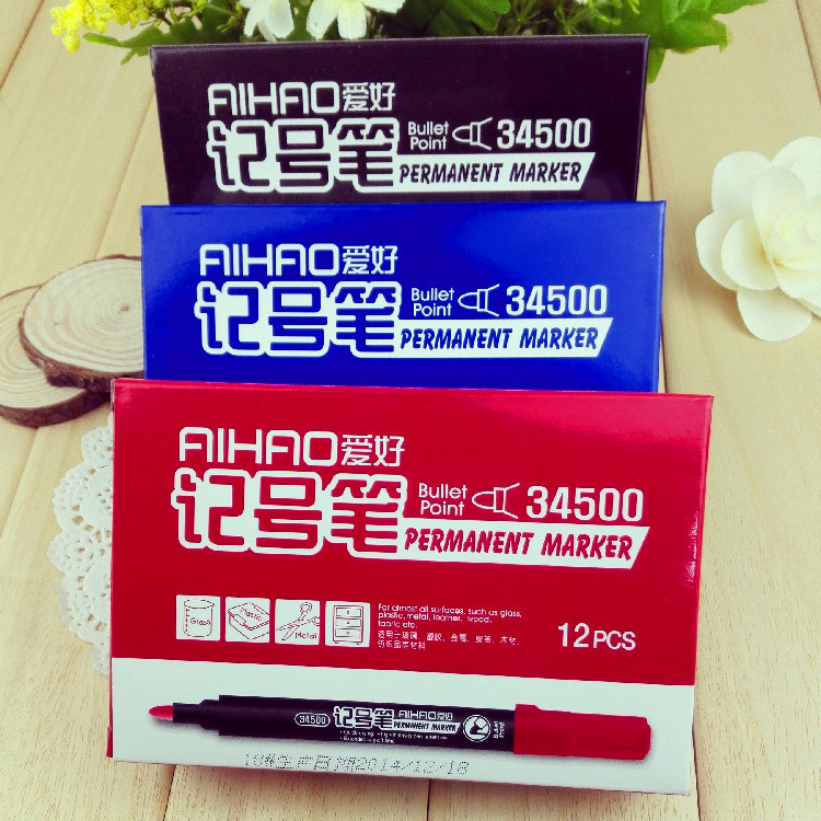 爱好记号笔 多功能油性笔 标记物流笔  大容量海报大头笔批发|ms