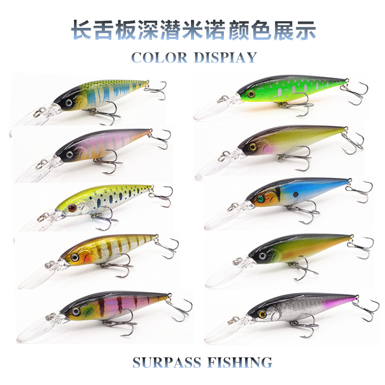 2 Pcs Sinking Minnow Fishing Lures Hard Baits Fresh Water Bass Swimbait Tackle Gear