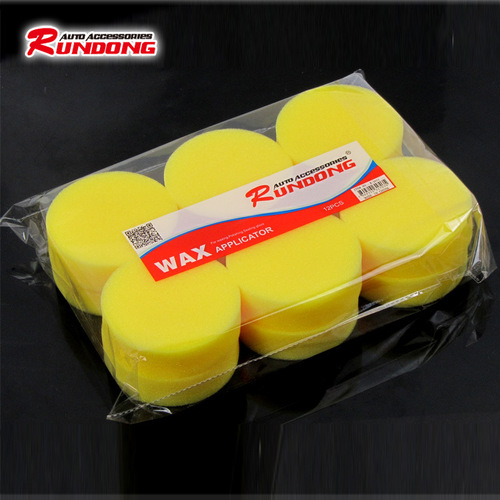 High-density car washing sponge, edge-free waxing sponge, round car washing and waxing sponge, 12 pieces per pack