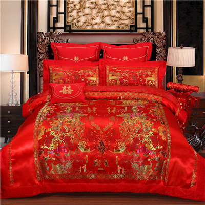 Wedding celebration Four piece suit Six piece set Multiple sets of customized Embroidery Manufactor wholesale Wedding celebration Multiple sets of On behalf of