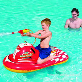 客定图案 宝宝水上玩具 水枪摩托艇 环保PVC带喷水枪充气浮排坐骑