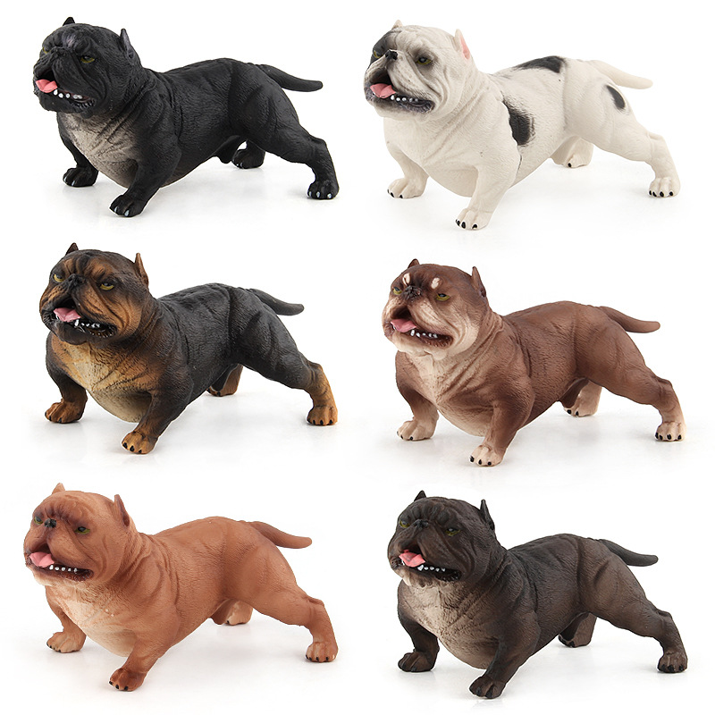 Cross-border simulación perro animal modelo matón perro blanco y negro bulldog escritorio estática decoración juguete al por mayor