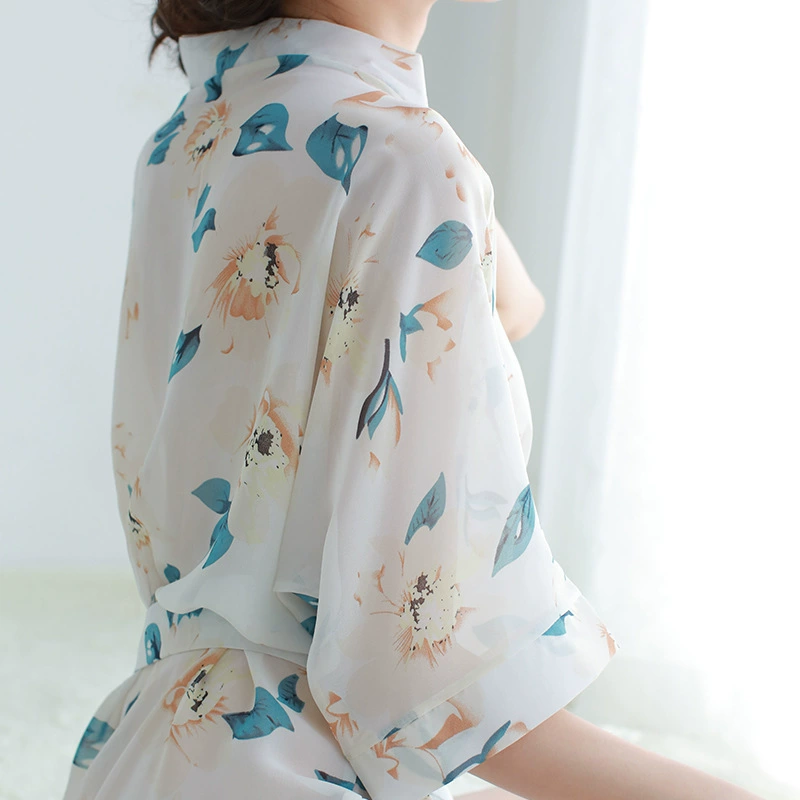 Sexy underwear, transparent bathrobe, set