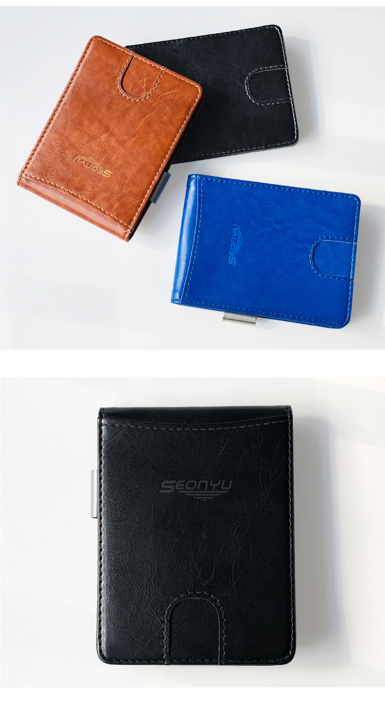 Korean Leather Short Zipper Coin Purse Multi-card Men's Wallet Wholesale display picture 7