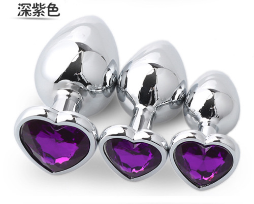 Sex toys metal heart-shaped anal plug set, back yard SM anus expansion plug, masturbation toy, sex supplies for men and women