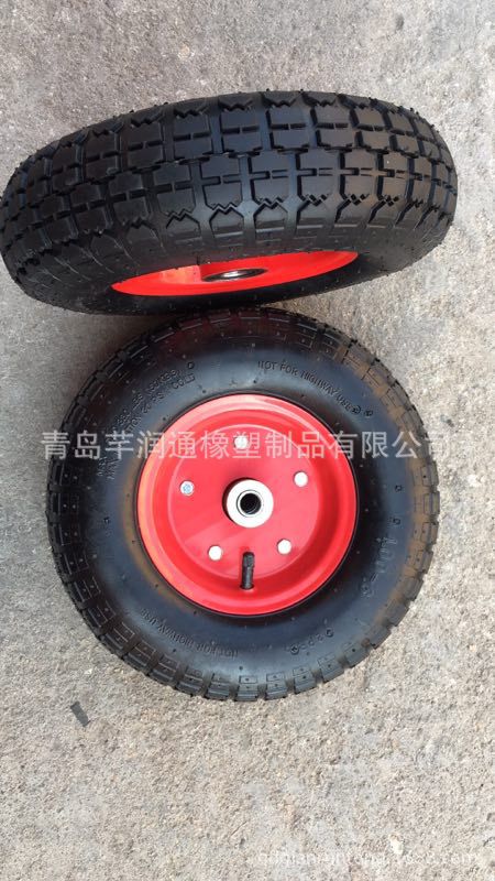 厂家生产手推车，工具车，货仓车橡胶充气轮400-6，大花
