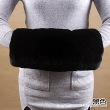 秋冬仿獭兔毛皮草毛毛暖手筒宝手捂筒保暖配饰人造毛绒加厚暖手套
