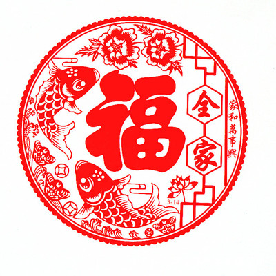 牛年春节装饰贴窗户静电福字窗花年画新年装饰剪纸门福字静电玻璃|ru