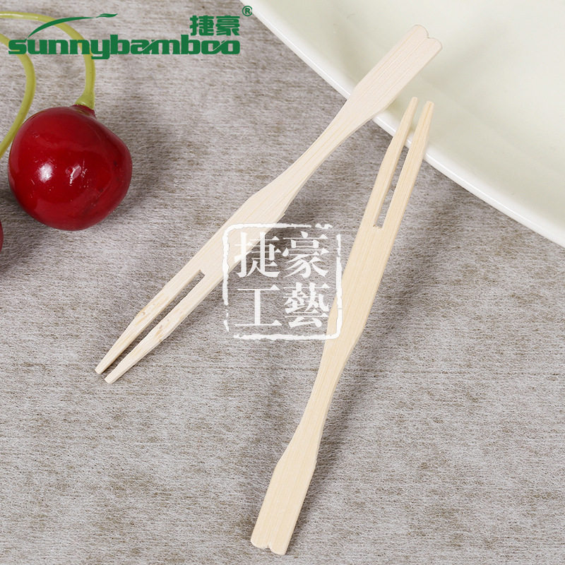 Factory direct sales, milk tea shop, flat-head fruit fork, bamboo cake and pastry fork, wooden disposable fruit fork, custom fruit fork, bamboo skewer detail image 8