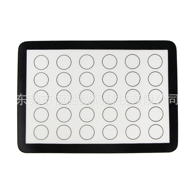 马卡龙耐高温FDA烘焙垫黑色边硅胶烤垫42*29.5cm 可定制logo