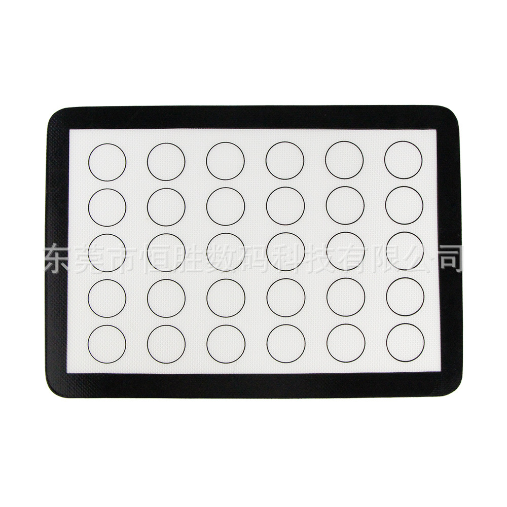 马卡龙耐高温FDA烘焙垫黑色边硅胶烤垫42*29.5cm 可定制logo