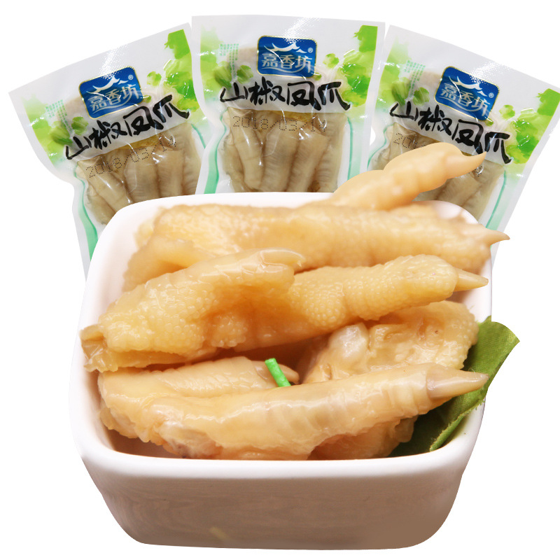 嘉香坊柠檬凤爪山椒凤爪2500g/袋泡椒味鸡爪子散装鸡肉类零食品