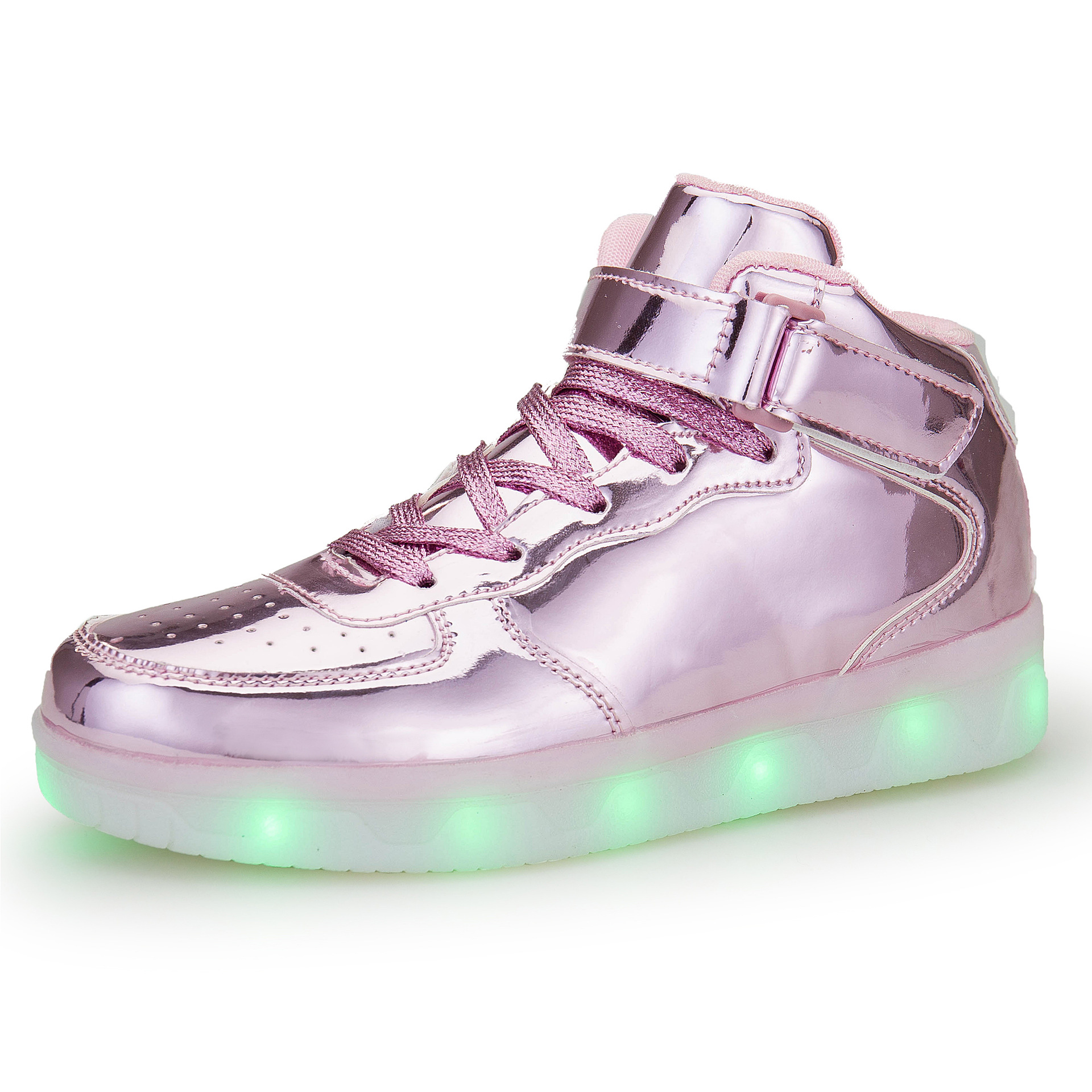 跨境爆品高帮灯鞋 韩版情侣板鞋  LED发光鞋  厂家直销