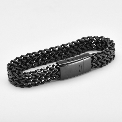 Euro-American Punk Style Bold Personality Titanium Steel Retro Men's Bracelet
