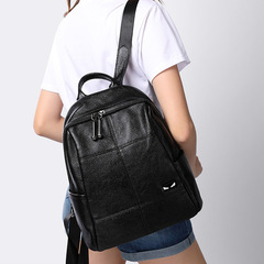 Korean style backpack for women, college style, large capacity anti-theft cowhide backpack for women, wish supply, agent to join