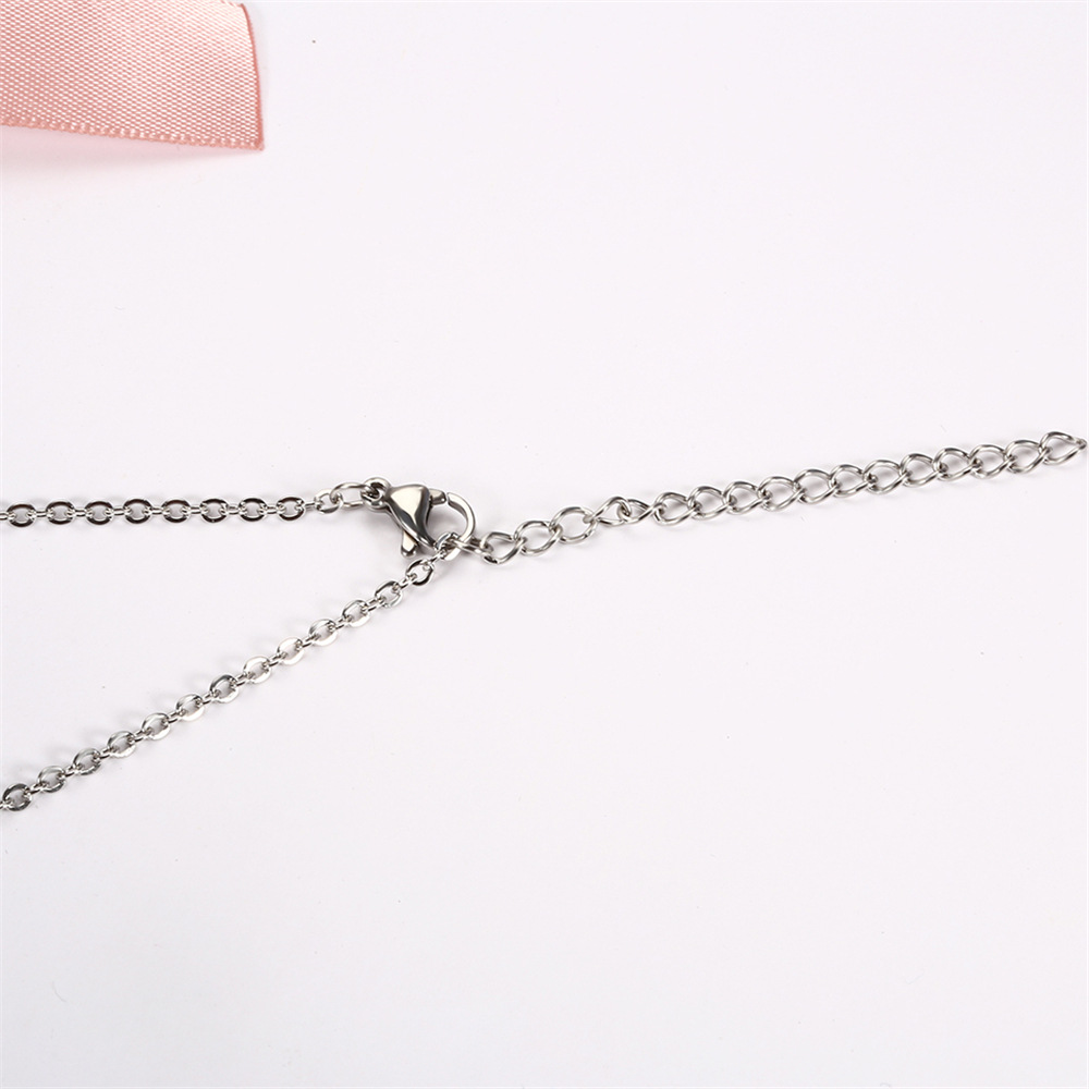 fashion titanium steel Virgin Mary oval pendent necklace earrings set wholesale Nihaojewelry