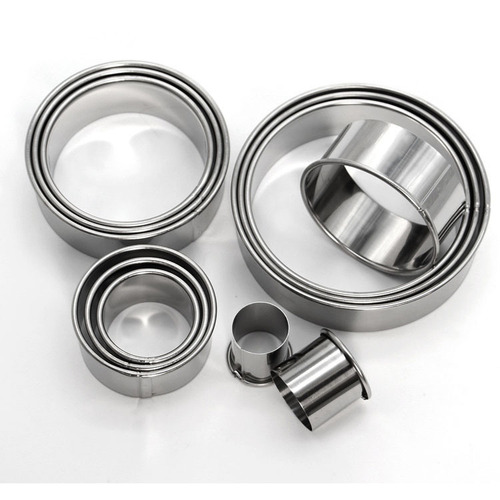 12-piece stainless steel cake mold 304 round mousse ring donut fondant cookie mold baking tools