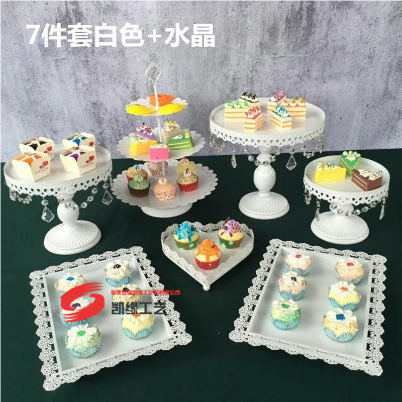 Decoración de mesa de postre de la boda Europea soporte de la torta accesorios de la boda Placa de pastel de hierro pastelería soporte 12 unidades traje