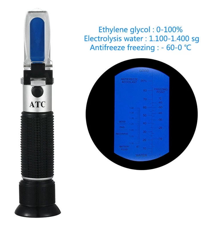 Этиленгликоль антифриз температура замерзания-60-0 ° C приборный инструмент точка замерзания детектор концентрации рефрактометр для электролитической воды