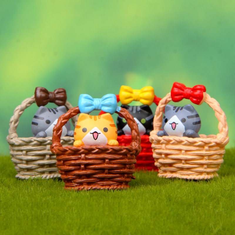 Explosive super cute basket cat micro bonsai meat decoration garden…