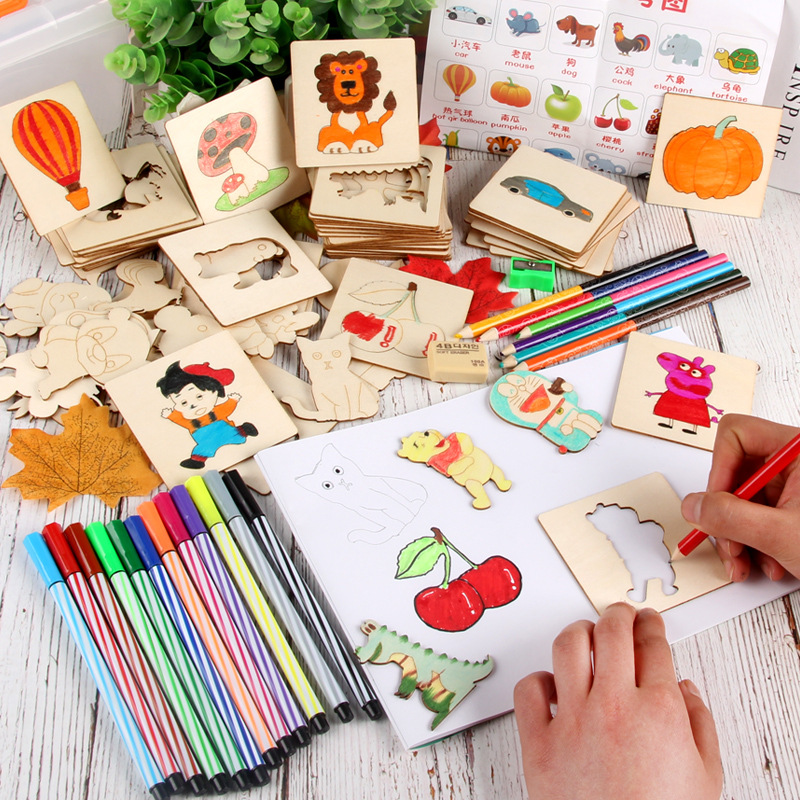 Drawing package children DIY150 woodiness pupil painting Template Graffiti kindergarten draw tool wholesale