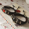 Retro ethnic leather bracelet suitable for men and women for beloved, European style, ethnic style, with gem, Aliexpress