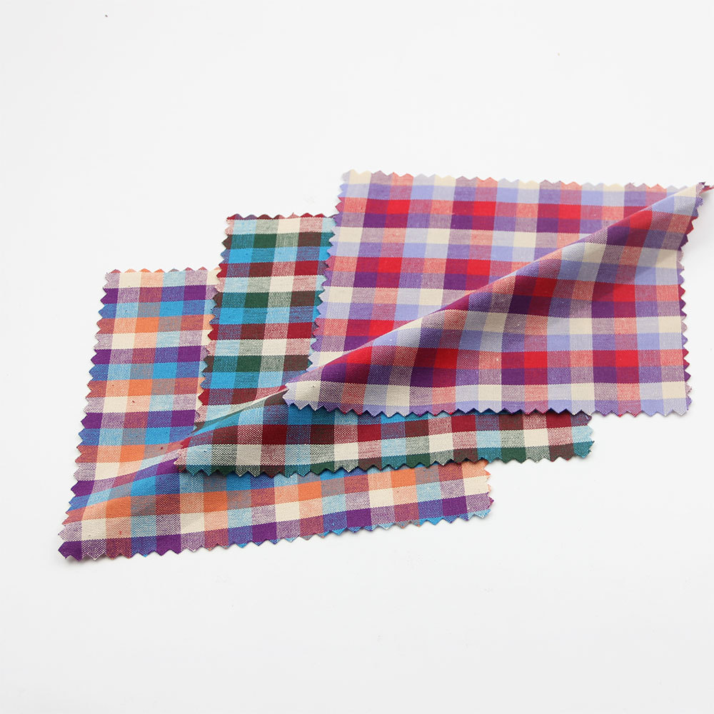 现货供应  三色彩格色织布料  经典男士衬衫面料供应