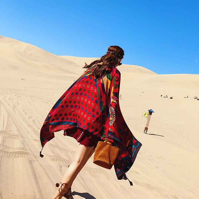Spring and Summer Oversized Cotton and Linen Scarf Printed Ethnic Style Seaside Vacation Sun Protection Shawl Beach Scarf Silk Scarf Gauze Scarf for Women Spring and Summer Oversized Cotton and Linen Scarf Printed Ethnic Style Seaside Vacation Sun Protection Shawl Beach Scarf Silk Scarf Gauze Scarf for Women