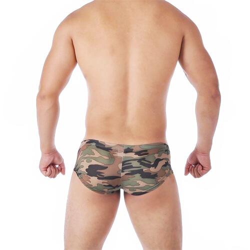 Men's underwear camouflage small boxer low waist sexy bumpy milk silk thin AliExpress dropshipping