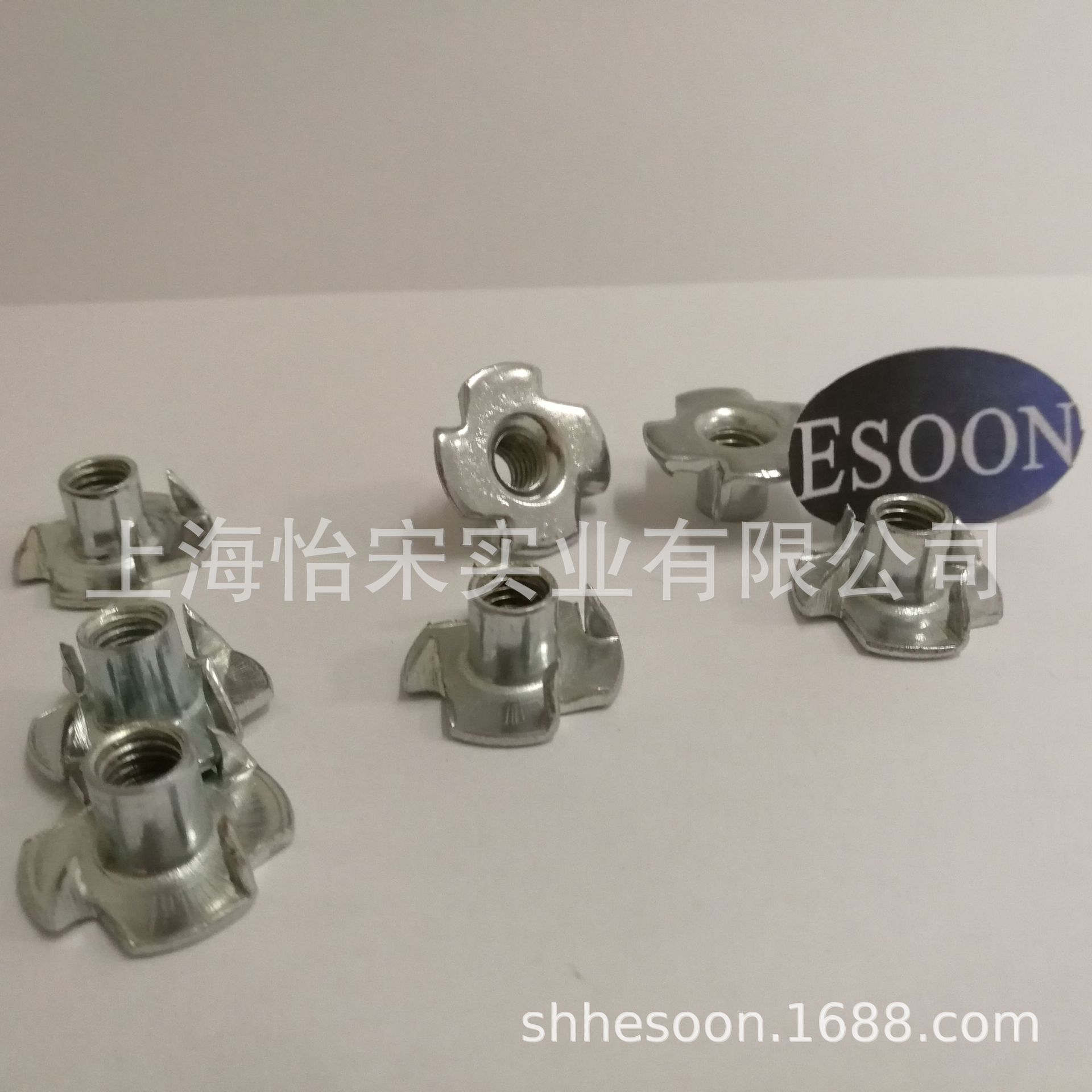 四爪螺母M8 四爪钉 家具螺母 镀锌全牙冷墩四脚钉 镶嵌预埋钉-阿里巴巴