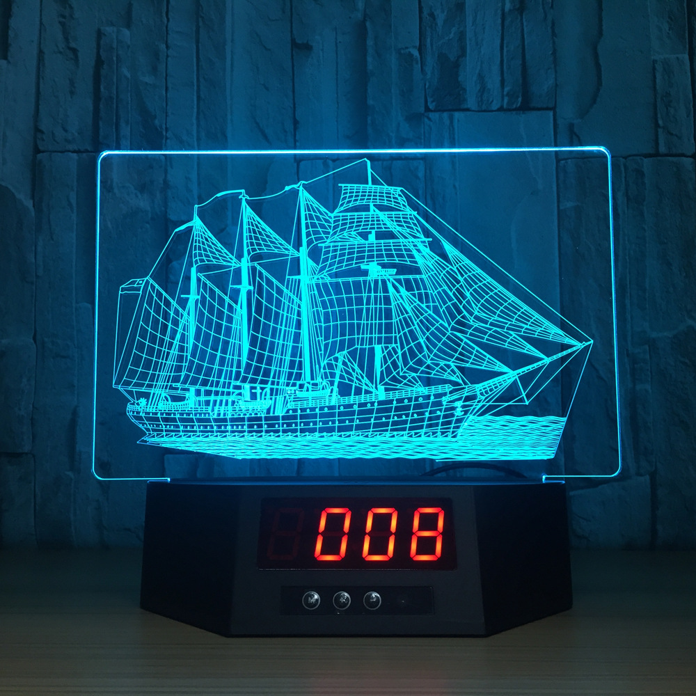 遥控触摸七彩3D创意立体台灯