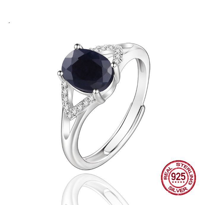 厂家定制 新款925纯银戒指 托帕石开口戒指wish爆款欧美饰品女