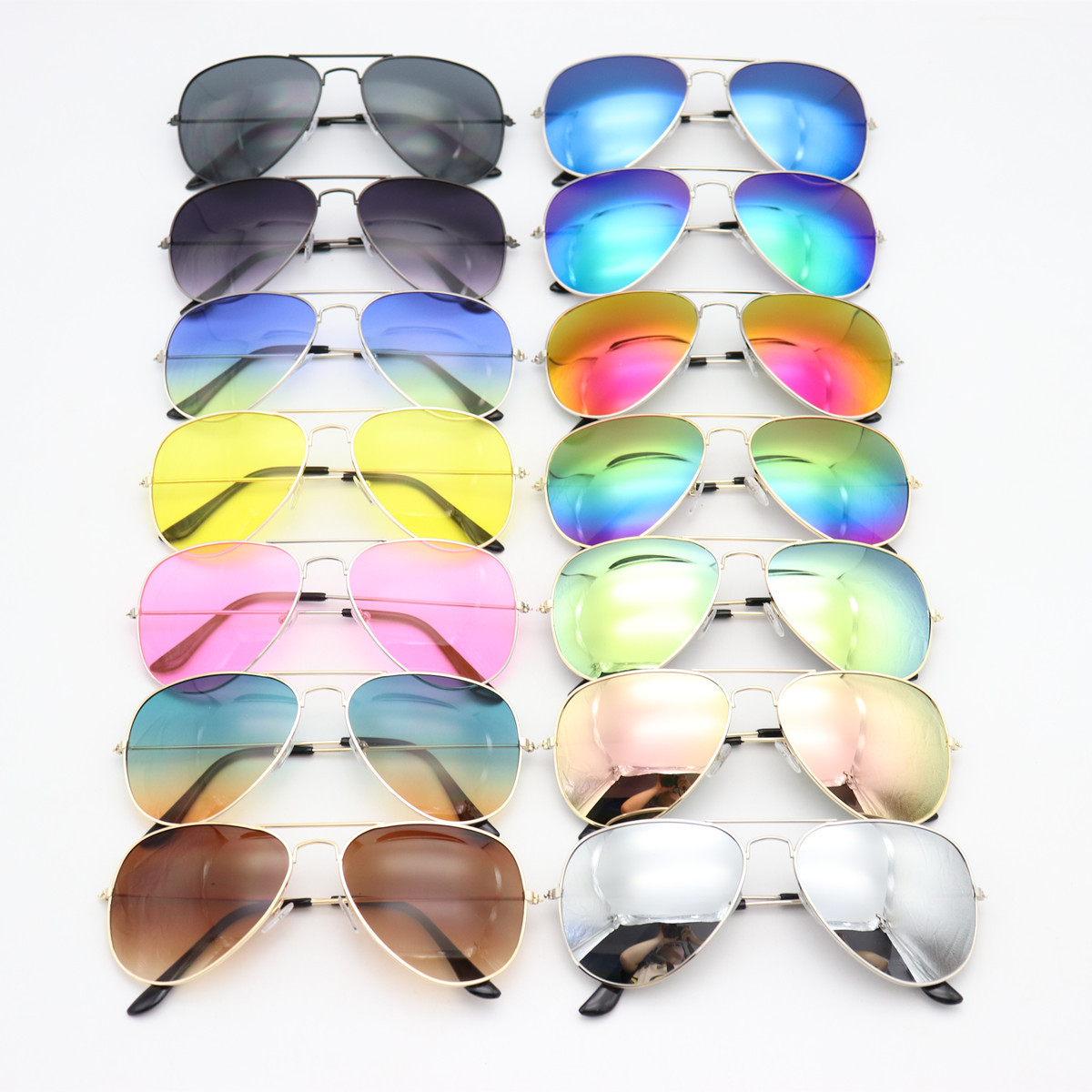 UV400 ultraviolet-proof Classic style 3025/3026 colour Sunglasses wholesale Pilot Colorful Sunglasses