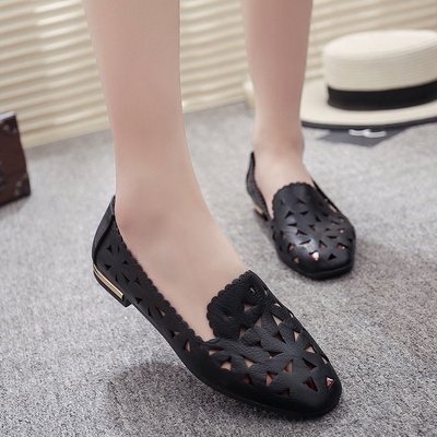 爆款批發夏季新款歐美網紗平底女單鞋休閑潮流镂空女士鞋壹件代發