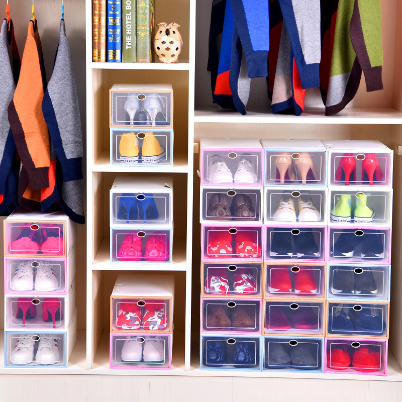 塑料组合透明鞋子收纳盒鞋子防尘盒自由组合男女鞋整理盒宿舍神器