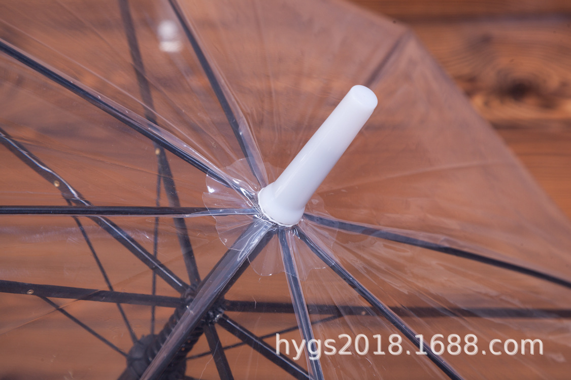 创意自动长柄直杆透明伞可定儿童礼品伞透明雨伞批发广告伞制logo详情18