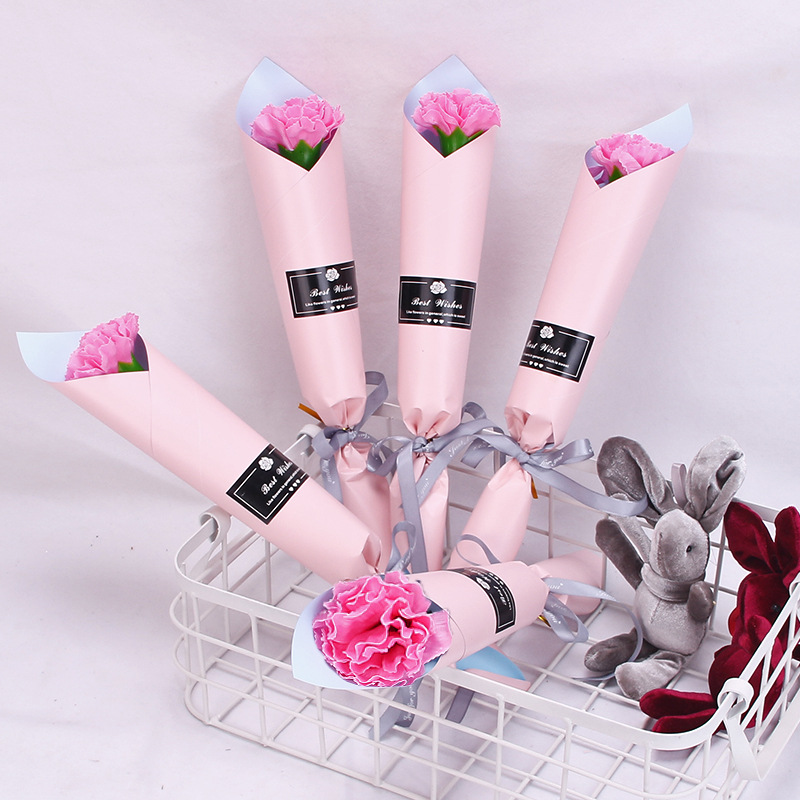 康乃馨香皂花单支粉1