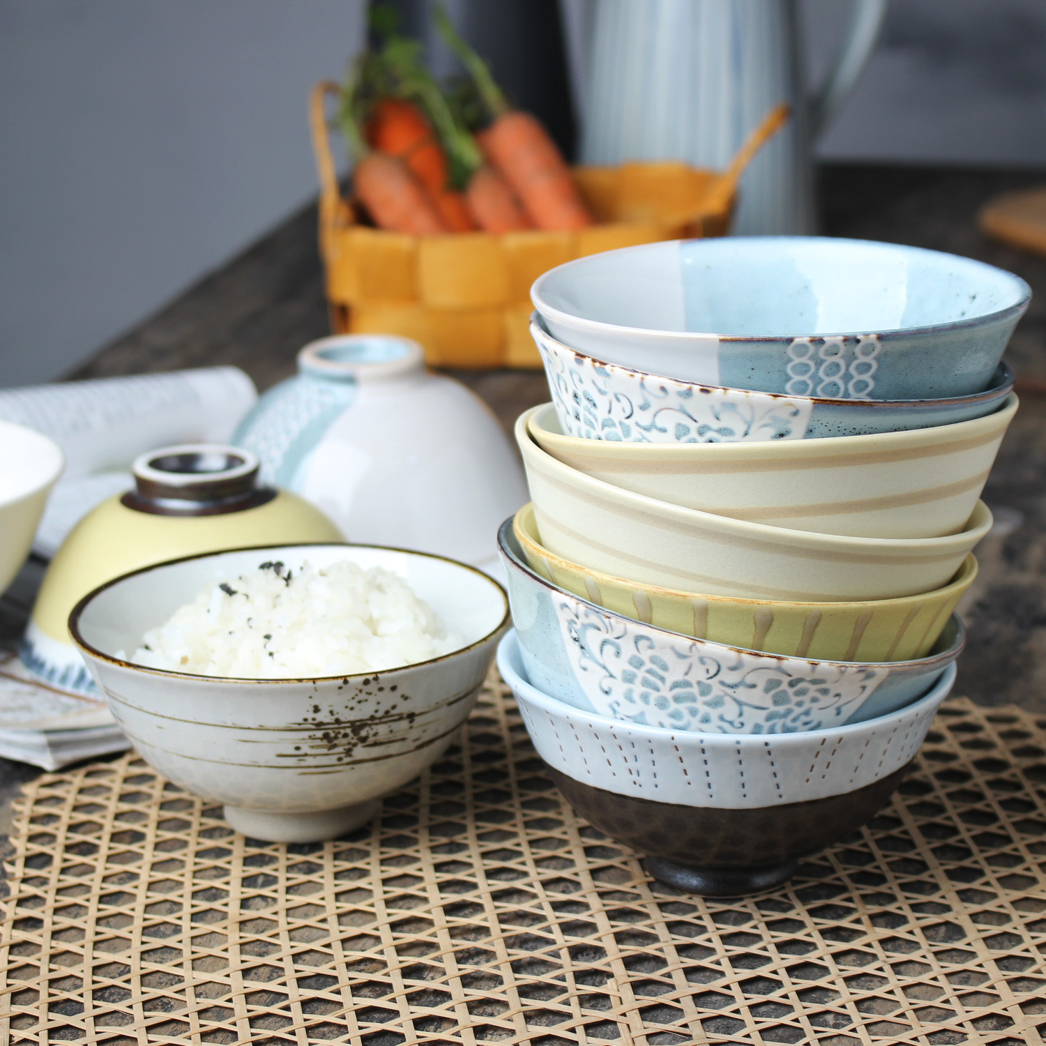 Suministro directo de fábrica japonés simple retro de cerámica tazón pequeño restaurando llama hogar tazón de arroz tazón para niños restaurante tazón