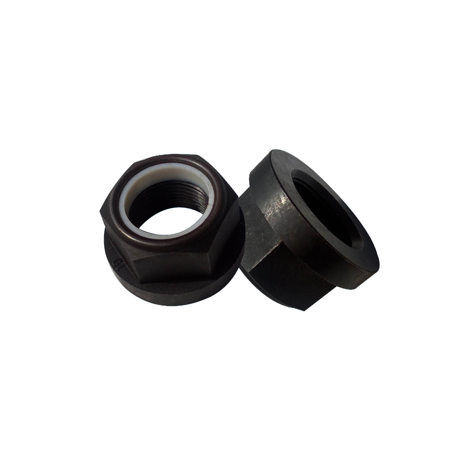 矿山机械螺母 平板法兰尼龙锁紧螺母  法兰尼龙锁紧螺母 10级