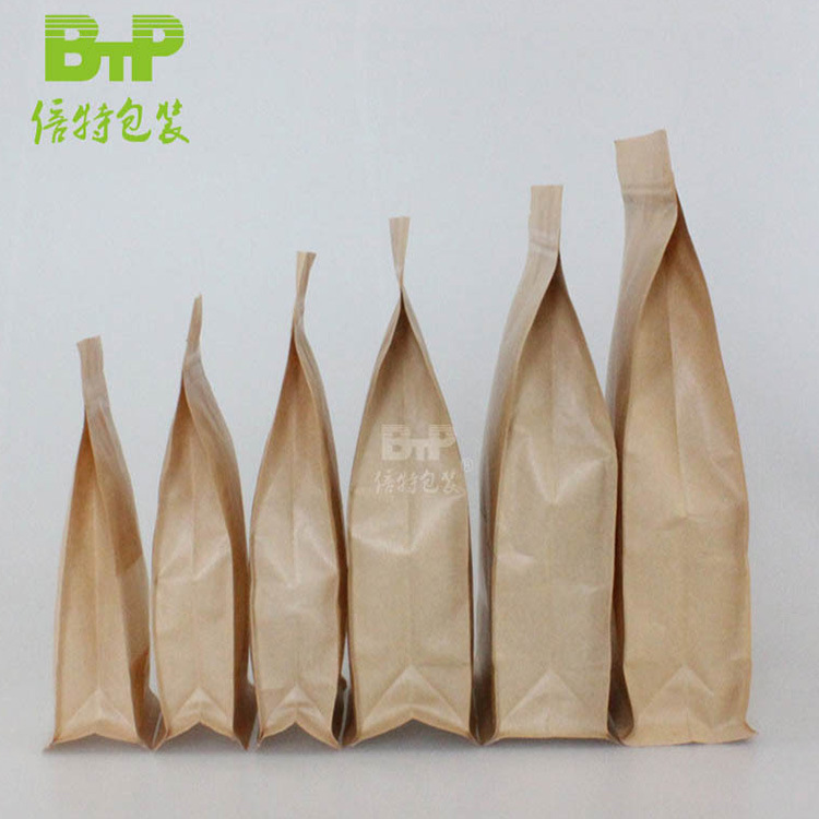 厂家批发 牛皮纸八边封包装袋牛皮纸食品包装袋 牛皮纸开窗自封袋