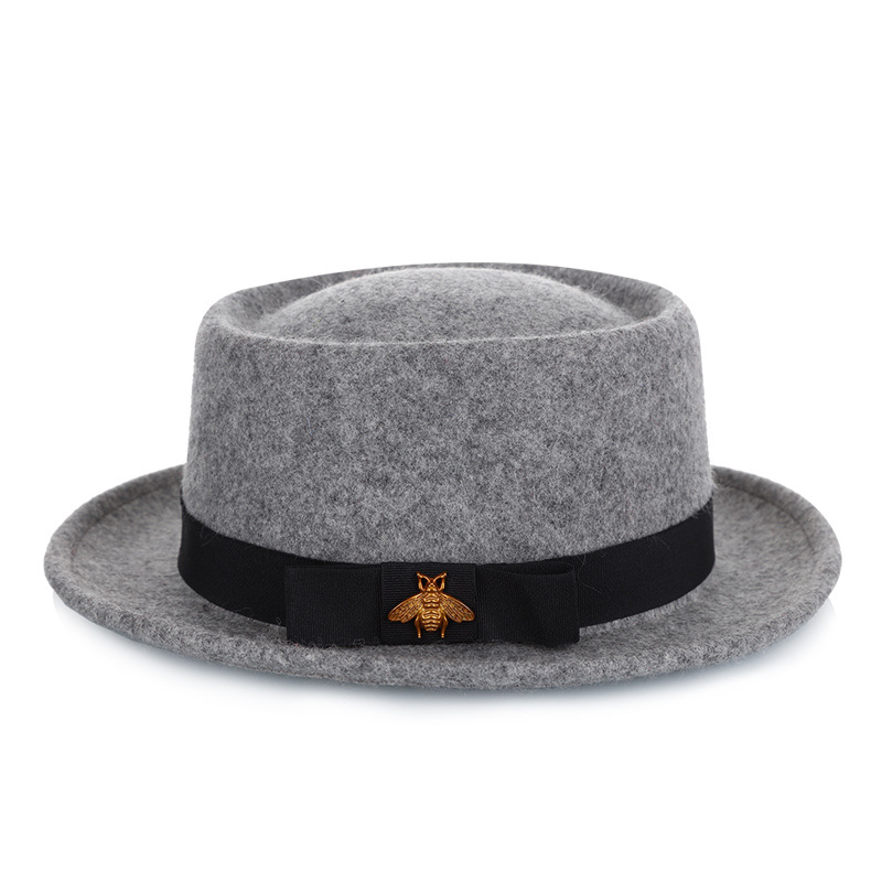 Sombrero de otoño e invierno lana pura Jazz sombrero moda abeja accesorios tradicional artesanía fieltro sombrero fábrica al por mayor