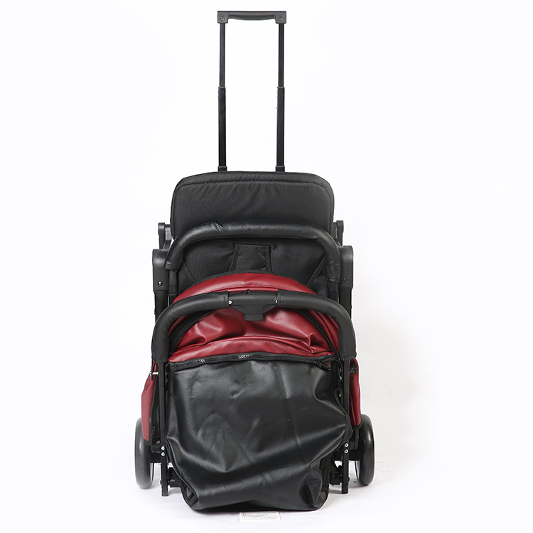 2018新款多功能皮质婴儿车 双向四轮安全避震防滑折叠推车 批发详情图18