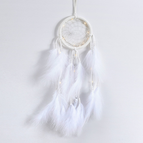 White Dreamcatcher Wind Chime Car Accessory Ornament Net Home Decor Gift MZSZ005