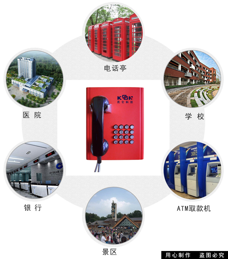 昆仑厂区抗噪电话机_防水自动拨号电话机_铁路交通事故电话KN