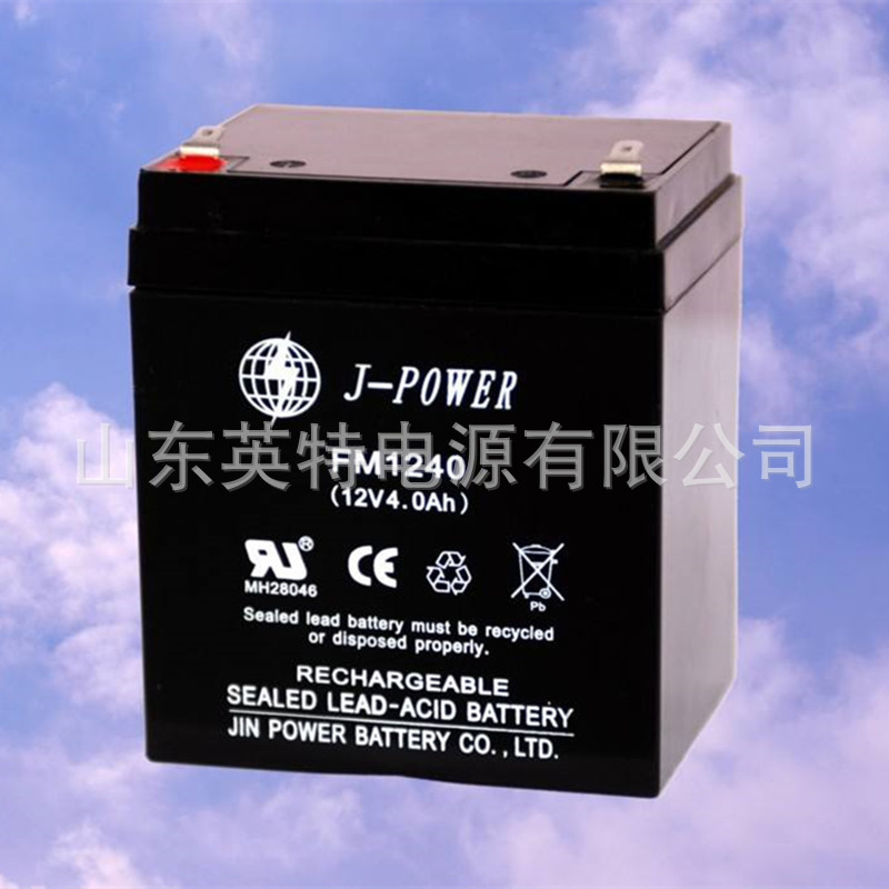 销售J-POWER蓄电池FM1240(12V4Ah)密封阀控铅酸电力备用应急电源